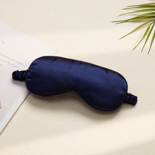 Máscara de ojos para dormir de seda de doble cara, para la pausa del almuerzo, con correa elástica, protección para los ojos para viajes, transpirable