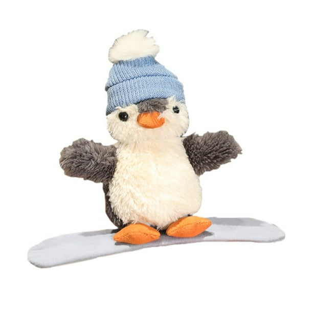 Muñeco de pingüino de peluche para esquiar de 11 cm, pingüino de peluche suave