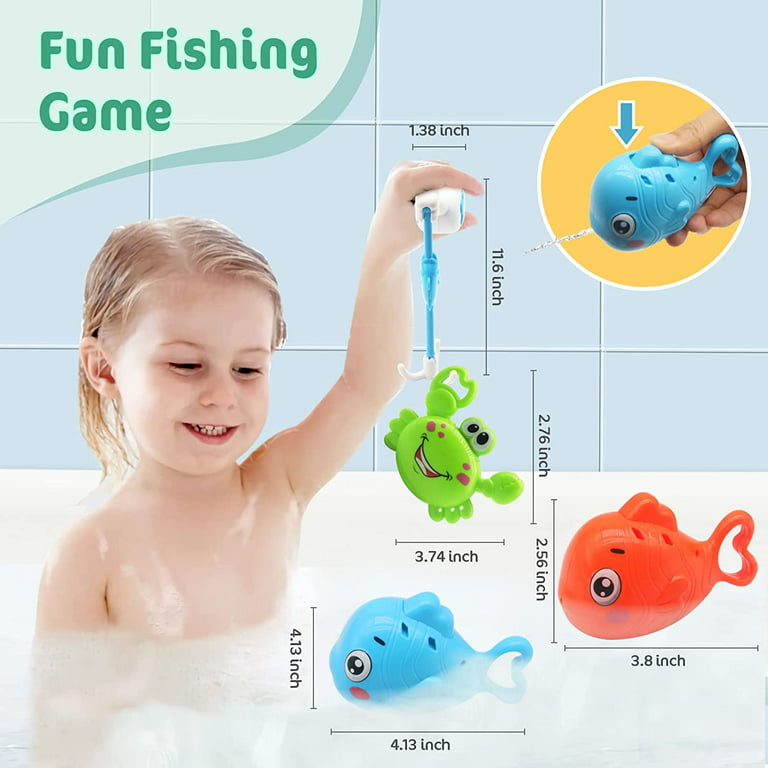 Bath Toys Set for Toddlers 1-3, Bath Toy Storage Bag Hooks,Baby Bathtub  Toys with 36 Letters and Numbers,Shower Toys Bath Time with 3 Fishing Toys  and Water Gun Floating for Baby Pool
