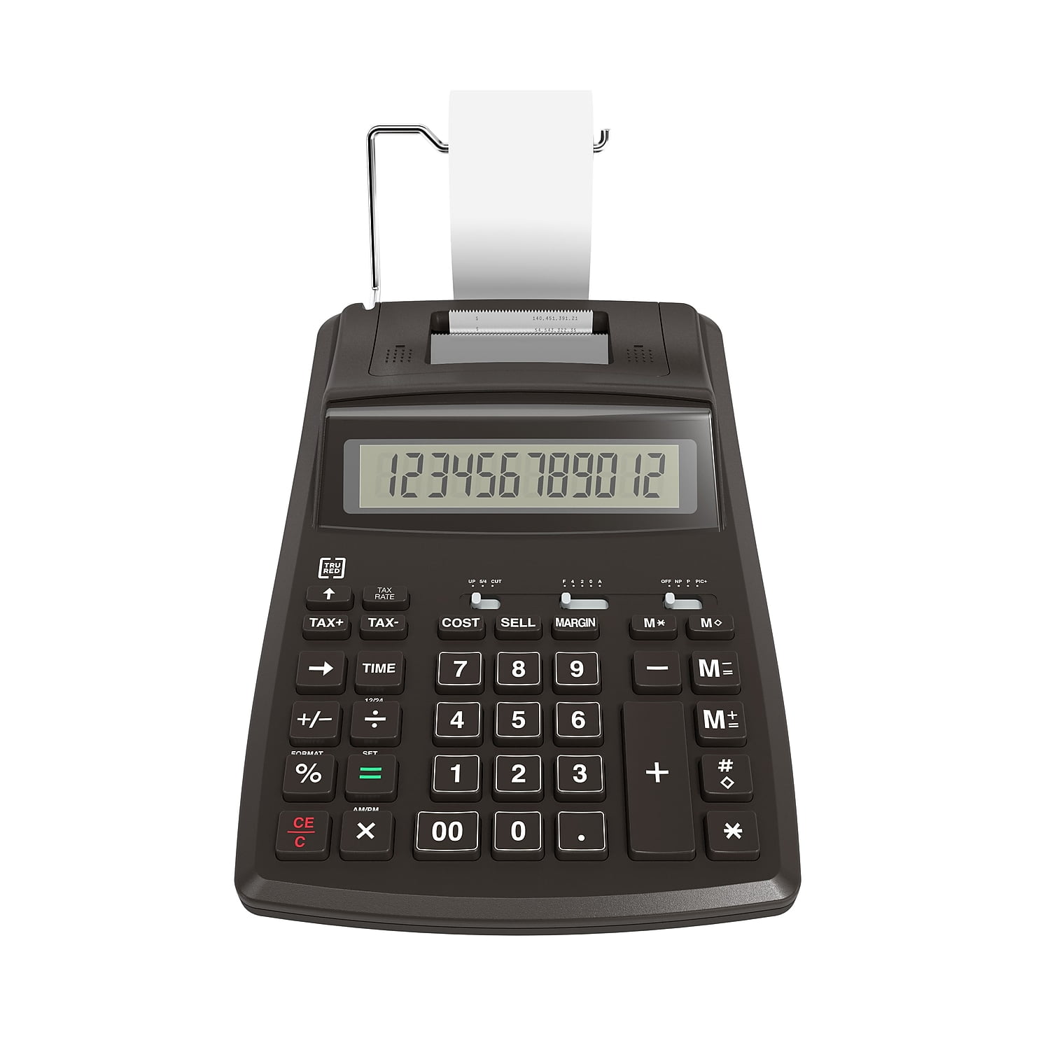 Staples TRU RED TR44780 12-Digit Desktop Printing Calculator Black