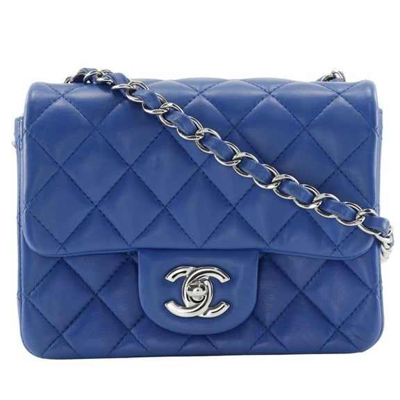 Pre-Owned CHANEL Chain Shoulder Bag Matelasse A35200 Lambskin Blue Turnlock... (Good)