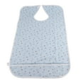thumbnail image 4 of Delantal con pechera impermeable para adultos mayores, babero de PVC para comer, protector de ayuda para comer para discapacitados (JRK-211PVC L) Flor Azul, 4 of 5