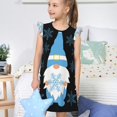 thumbnail image 4 of Balery Christmas Gnome Snowflake Camisón de princesa para niñas, pijama de algodón con mangas abullonadas, suave y bonito.-Small, 4 of 6