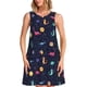 thumbnail image 1 of Easygdp Space Dinosaur para Vestido Transpirable de Mujer, Vestido Suelto de Manga Corta con Pliegues y Bolsillos para el Verano, 1 of 7