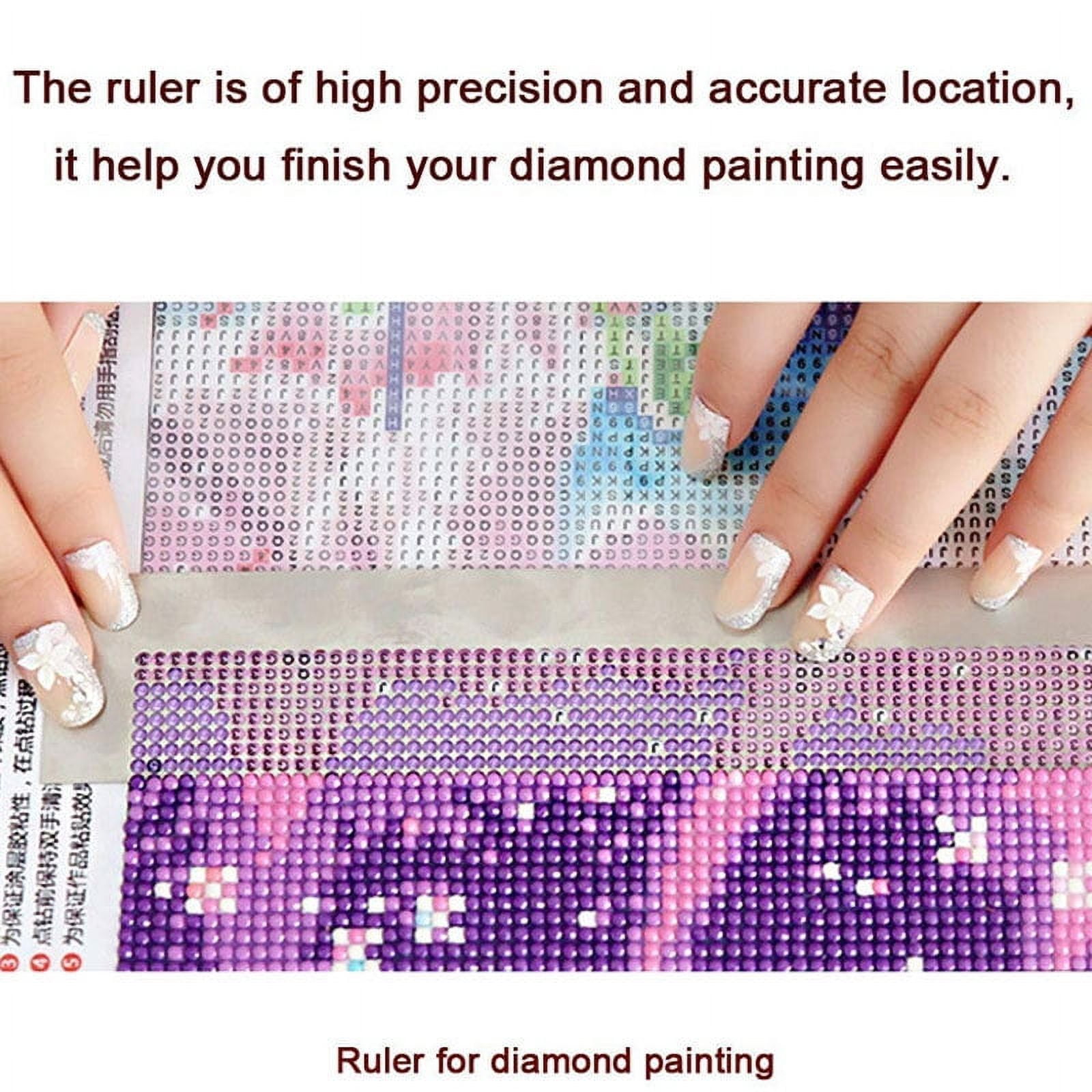 Bluelans Diamond Painting Ruler Stainless Steel Neat Fast Point Drilling  Easy Peel Nano-coating Stronger Toughness Ruler 