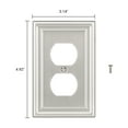 DEWENWILS 4Pack Duplex Metal Wall Plates, Brushed Nickel Outlet Cover