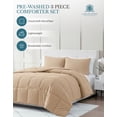 thumbnail image 2 of King Size Comforter Set - Goose Down Alternative – Washed Ultra-Soft - Premium All Season Warmth Bedding Set (King, Beige), 2 of 9