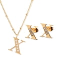 thumbnail image 1 of Juego Joyería Mujer, Collar Aretes Inicial Letras LuckyLy, Acero Inoxidable Baño de Oro 18k dorado UNITALLA, 1 of 6
