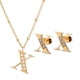 thumbnail image 1 of Juego Joyería Mujer, Collar Aretes Inicial Letras LuckyLy, Acero Inoxidable Baño de Oro 18k dorado UNITALLA, 1 of 6
