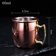 thumbnail image 2 of 2 Taza de Moscú de material acero Inoxidable de Cobre 2 Oz / 60 Ml Taza de Cóctel de Barware, 2 of 9