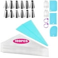 thumbnail image 2 of Ensemble de Sacs et Embouts de Décoration de Gâteaux / Kit de 120 Pcs avec 12 Embouts en Acier Inoxydable / Sacs Réutilisables et Jetables / Grattoirs à Gâteaux / Outils de Cuisson pour Cupcakes / Fournitures de Glaçage / Blanc / 30x17,5cm, 2 of 6