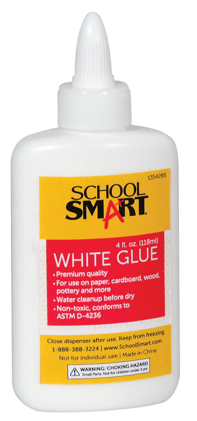School Smart White School Glue, 4 Ounce Bottle, Pack of 48