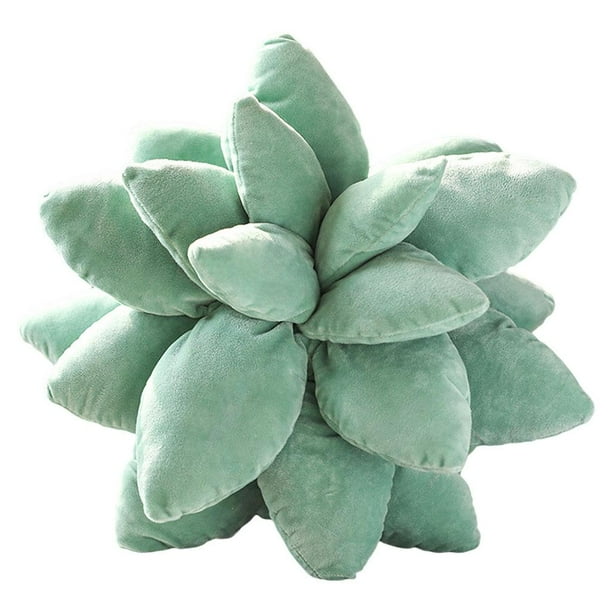 Cojín de suculentas, novedoso, suave, para sofá, decoración del hogar, juguete 45cm verde oscuro