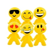 6 Pack Of 27" Inflatable Emoji Emote Emoticon Face Men Decoration
