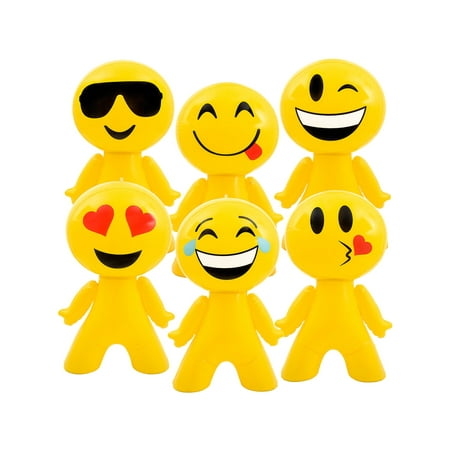 6 Pack Of 27" Inflatable Emoji Emote Emoticon Face Men Decoration