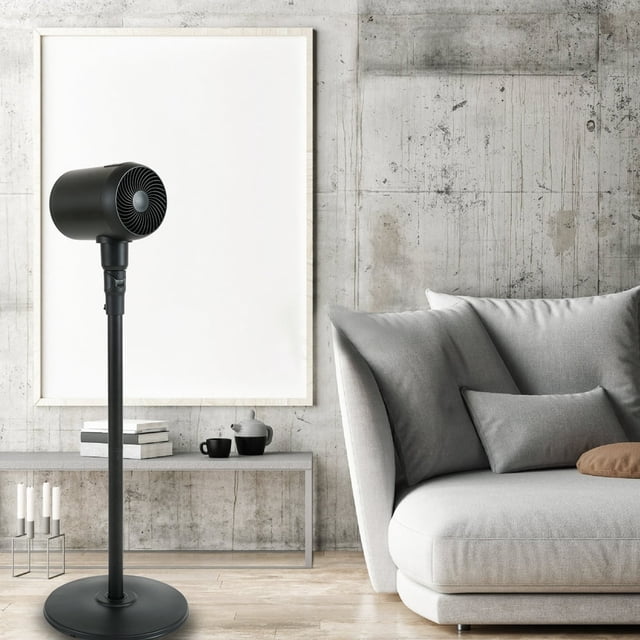 Simple Deluxe 7 inch Stand Fan 3 Speeds & 3 Modes 15 Hours Timer 70° Oscillating Circulating Fan with Remote Control Air Circulation Fan for Room Indoor White