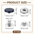 thumbnail image 2 of 20 Set Snap Fasteners, 15mm #831 Zinc Alloy Press Studs Buttons, Navy Blue, 2 of 6