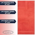 thumbnail image 5 of LA HAMMAM 3 Piece Towel Set - 1 Bath Towels, 1 Hand Towels, 1 Washcloths for Bathroom, College Dorm, Kitchen, Shower, Pool, Hotel, Gym & Spa | Soft & Absorbent Turkish Cotton Towel Sets, Coral, 5 of 6