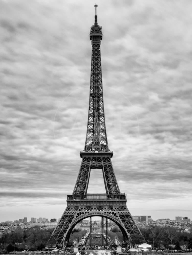 Eiffel Tower, Paris, France Black and White Photography Print Wall Art