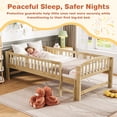 thumbnail image 3 of PORKISS Kids Twin Bed Frame with Guardrails, Wood Twin Platform Bed with Built-in Step, 10 Wood Slats Support, No Box Spring Needed, 400 lbs Capacity, Twin Bed for Boys Girls Bedroom, Natural A, 3 of 10