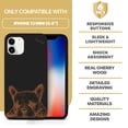 thumbnail image 7 of Case Yard Wooden Case for iPhone-12-Mini Soft TPU Silicone cover Slim Fit Shockproof Wood Protective Phone Cover for Girls Boys Men and Women Supports Wireless Charging French Bulldog Design, 7 of 7