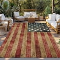 thumbnail image 3 of Outdoor Rug 6x9 ft Vintage USA American Flag Waterproof Outdoor Patio Rug Mat Non Slip Outside Area Rugs Carpet for RV,Camping,Porch,Deck,Pool,Balconybackyard,Patriotic Star Stripes, 3 of 9