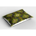 thumbnail image 2 of Ambesonne Ethnic Pillow Sham 2 Pack, Tropical Motifs, 26"x20", Green Orange Dark Blue, 2 of 3