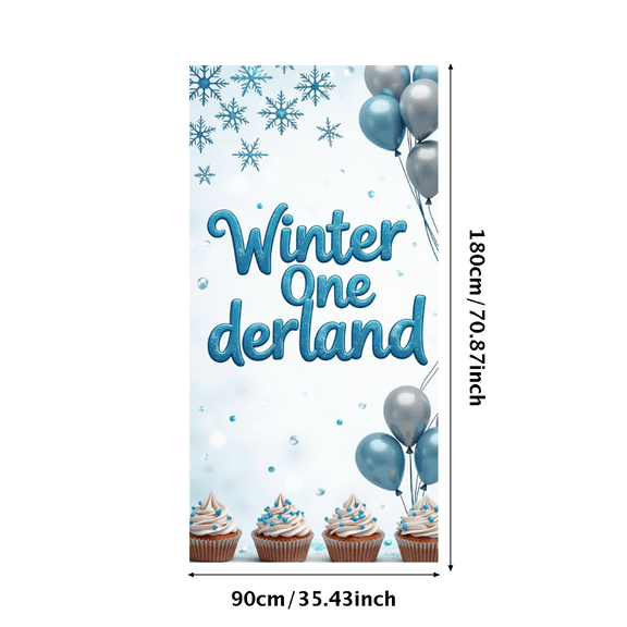 LUUFILx Winter Wonderland Birthday Backdrop Banner Background for Party Supplies Snowflake Decorations Photography Props Baby Showers Anniversary