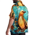 thumbnail image 3 of Platypus Men's Spread Collar Poplin Beach Shirts - Casual Printed Button Down Short Sleeve Summer Tops for Unisex, 3 of 6