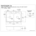 thumbnail image 2 of Kingston Brass Studio KGKTD332281 33" Stainless Steel Self-Rimming Double Bowl Drop-In Kitchen Sink with 4-Hole Drain and Strainer, Stainless Steel/Polished Chrome, 2 of 4