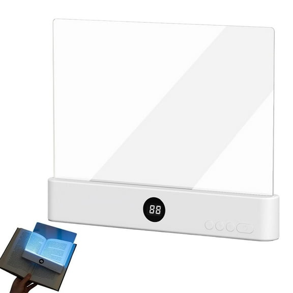 GBAYXJ Book Light Rechargeable LED Reading Flat Clip On Night Light With 3 Colors & Timer Lamp For In Bed Dimmable Panel Plate Lamp Book Full Page Light For Readers Lovers Night Reading Light (C)