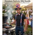 thumbnail image 2 of PMU 4 Pcs Patriotic Accessories Set, 4th of July Outfit Costume for Adult– Patriotic Stars & Stripes Top Hat, Glasses, Jumbo Sequin Bow Tie, Suspender – Red White Blue Outfit Memorial Day, 2 of 5