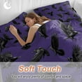 thumbnail image 4 of Halloween Crows Bedding Duvet Cover Set Full Size 4 Pieces Retro Classic Watercolor Art Purple Texture Bedding Set with Zipper Closure, 1 Comforter Cover 86x86 Inches 1 Flat Sheet & 2 Pillow Cases, 4 of 7