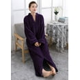 thumbnail image 4 of Women's Flannel Robe Zipper Front Long Plush Full Length Bathrobe with Pockets M-XL, 4 of 7
