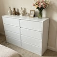 thumbnail image 2 of Ktaxon 8 Drawer Double Dresser Wood Dresser Organizer Storage Cabinet Chest of Drawers for Bedroom Hallway Living Room, Pure White, 2 of 6