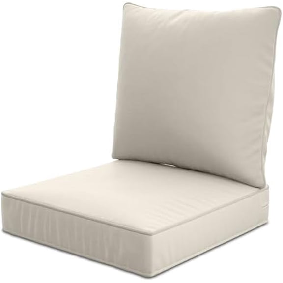 24" x 24" x 6" Outdoor Deep Seat Cushions Set - Waterproof & Fade Resistant Patio Furniture Replacement Cushions, Non-Slip Outdoor Cushions Fit Loveseats, Couches, Chairs, and Sofas.$$Garden & Patio