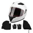 thumbnail image 2 of Casco de motocicleta de aspecto elegante, a prueba de impactos, visión clara, lente antivaho, casco integral para motocicleta para hombres y mujeres, blanco XXL: 60 ‑ 62 cm / 23,6 ‑ 24,4 pulgadas, 2 of 10