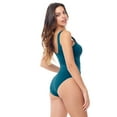 thumbnail image 2 of Sea Sand Swimwear Teal Pleated Mio Swimsuit, 20, 2 of 3