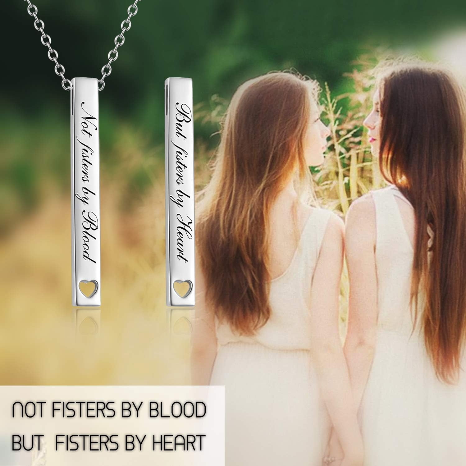 Sterling Silver Bar Necklace - Inspirational Jewelry for Women: Birthday Gifts for Sister, Friends