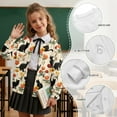 thumbnail image 6 of COEQINE Adorable Girls Cardigan with Fun Print, Lightweight Layer for School Outings, Soft Crewneck Long Sleeve Fall Jacket Top, Machine Washable, for Ages 9-10, Cat Floral Beige, 6 of 7