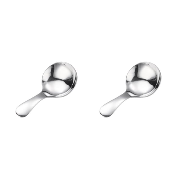 Cucharadita de acero inoxidable Matsuzay Mango corto Lavable Reutilizable Plata 2piezas