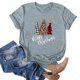 thumbnail image 1 of Fiudx Camisas para Mujer Moda Mujer Casual Navidad Impresión Pulóver Manga Corta Camiseta Tops Blusa, 1 of 4