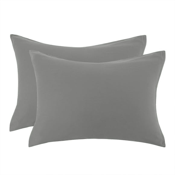 Zippered Pillow Cases Pillowcases Covers Egyptian Cotton 2-Pack (20 x 30 Inch, Dark Gray)