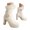 White, variant on Women's Ankle Boots Belt Buckle Warm Fur Lined Chunky High Heel Side Zipper Fashion Winter Booties