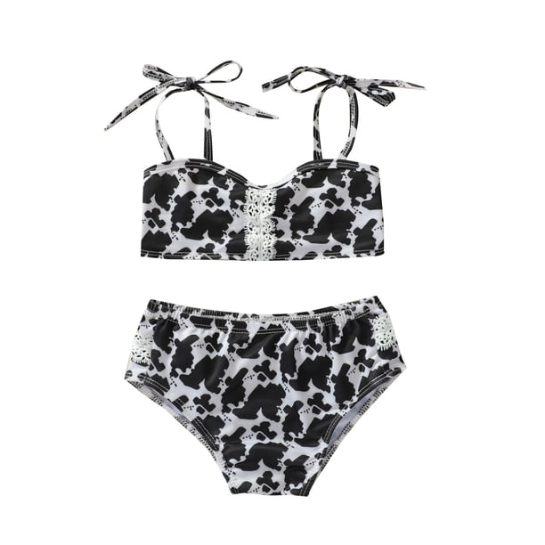 Odeerbi 0-3 Años Traje de Baño de Verano Con Bikini de Tiras Para Niñas Traje de Baño Hawaiano Con Encaje Traje de Baño Split