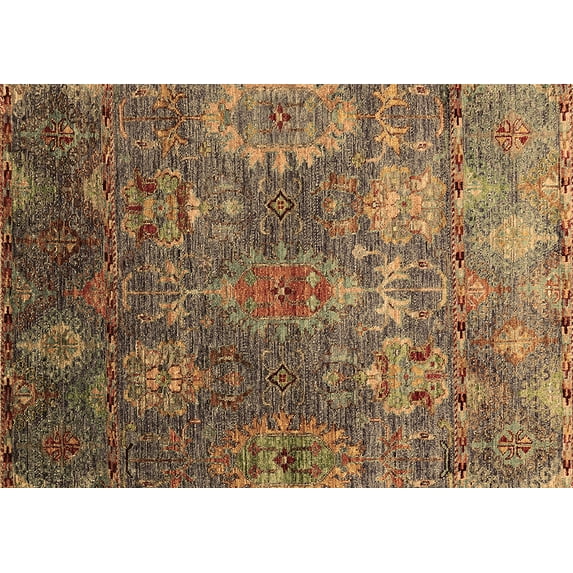 Ahgly Company Indoor Rectangle Oriental Brown Industrial Area Rugs, 2' x 4'