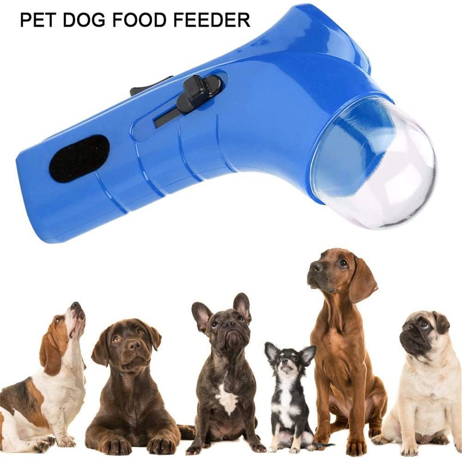 SLYNSHome Pet Feeders Toys,Dog Food Dispenser Puppy Snacks Feeder Pets Food Thrower - Blue