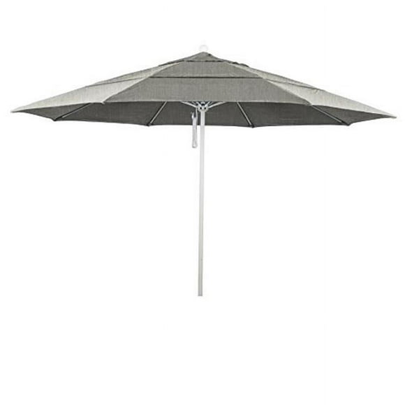 California Umbrella ALTO118170-5402-DWV 11 ft. Round Aluminum & Fiberglass, White Pole - Sunbrella Granite