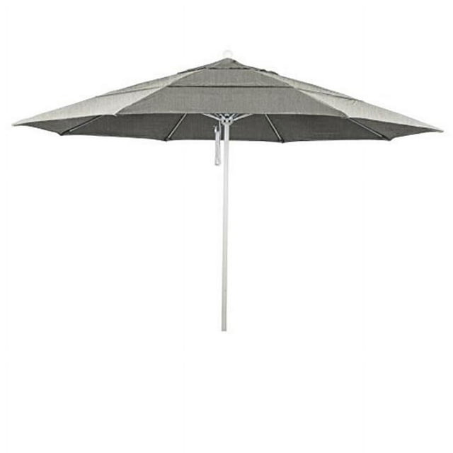 California Umbrella ALTO118170-5402-DWV 11 Pi. Rond Aluminium & Fibre de Verre, Mât Blanc - Sunbrella Granit
