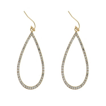 Time and Tru Woman's Stone Drop Earring, Gold